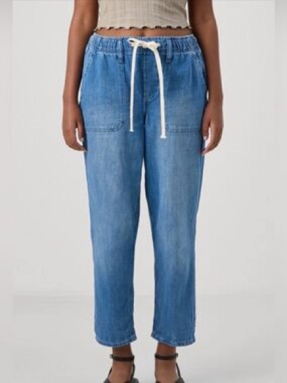 GAP Light Blue Drawstring Ankle Jeans
